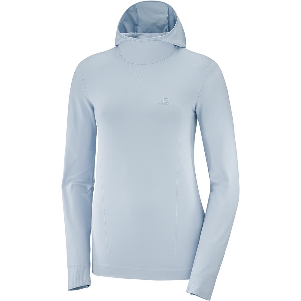 SALOMON COMET SEAMLESS W Philippines - Women's Hoodie - Blue | 743261-HWN